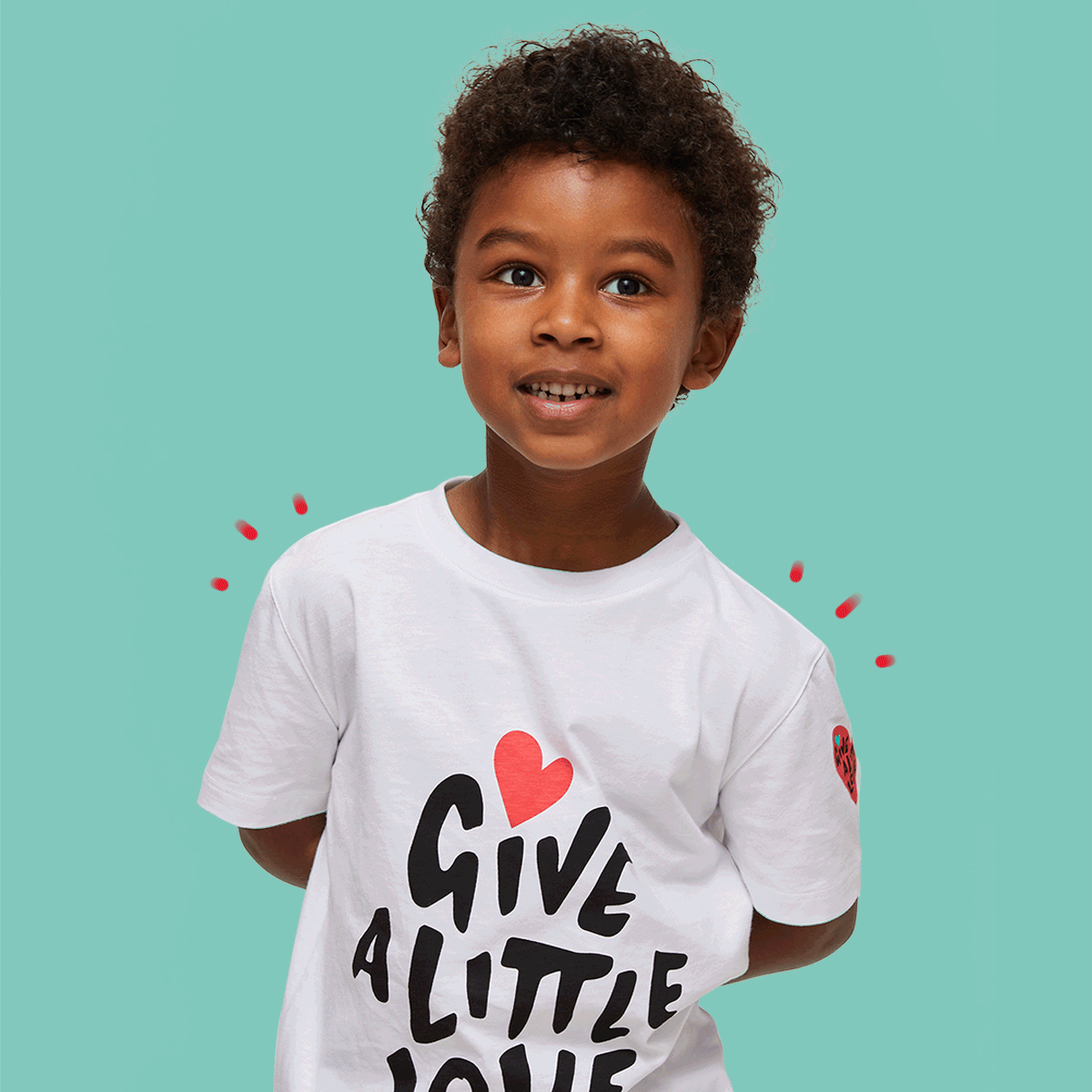 Give a Little Love - Boy wearing Give a Little Love t-shirt