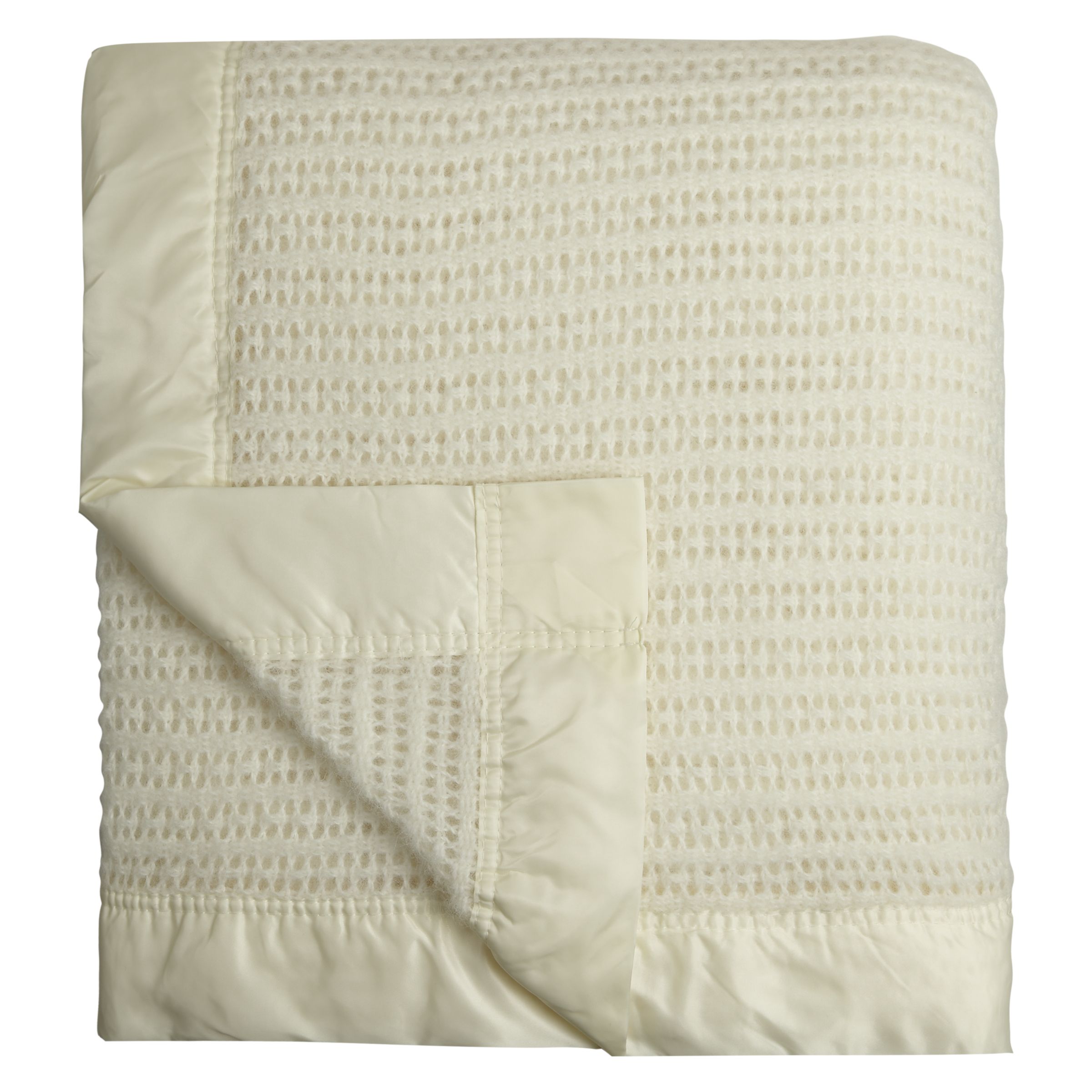 John Lewis Monarch Wool Blanket, Cream 120167