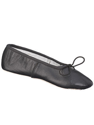 John Lewis Leather Ballet Shoes, Black