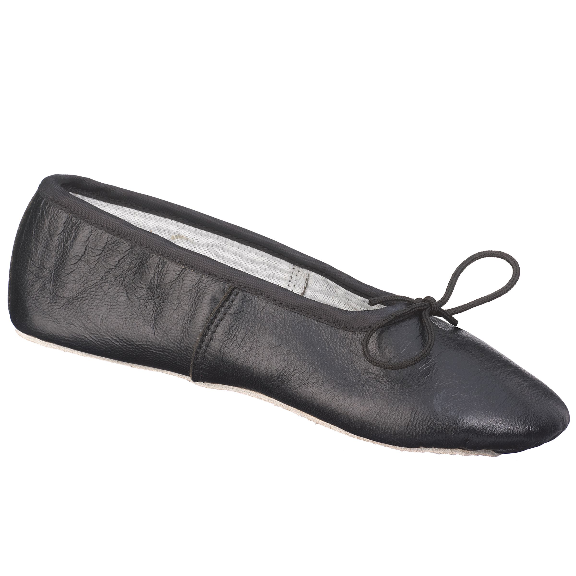 John Lewis Girl Leather Ballet Shoes, Black 10021