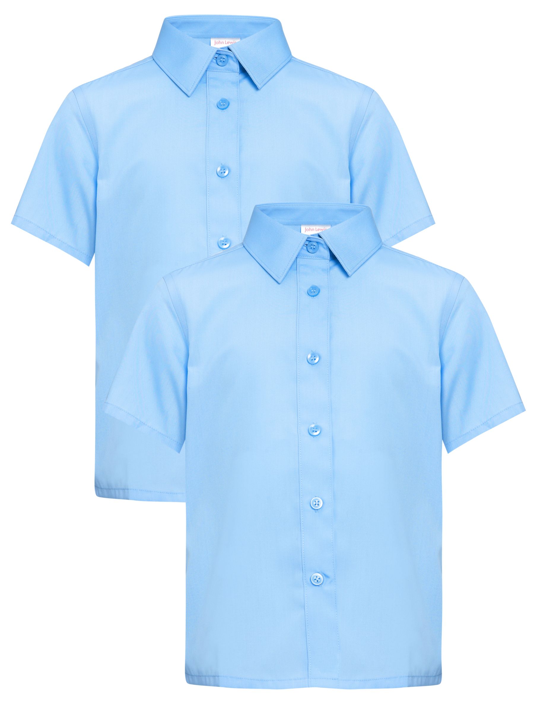 John Lewis Short Sleeved Button to Neck Blouses,
