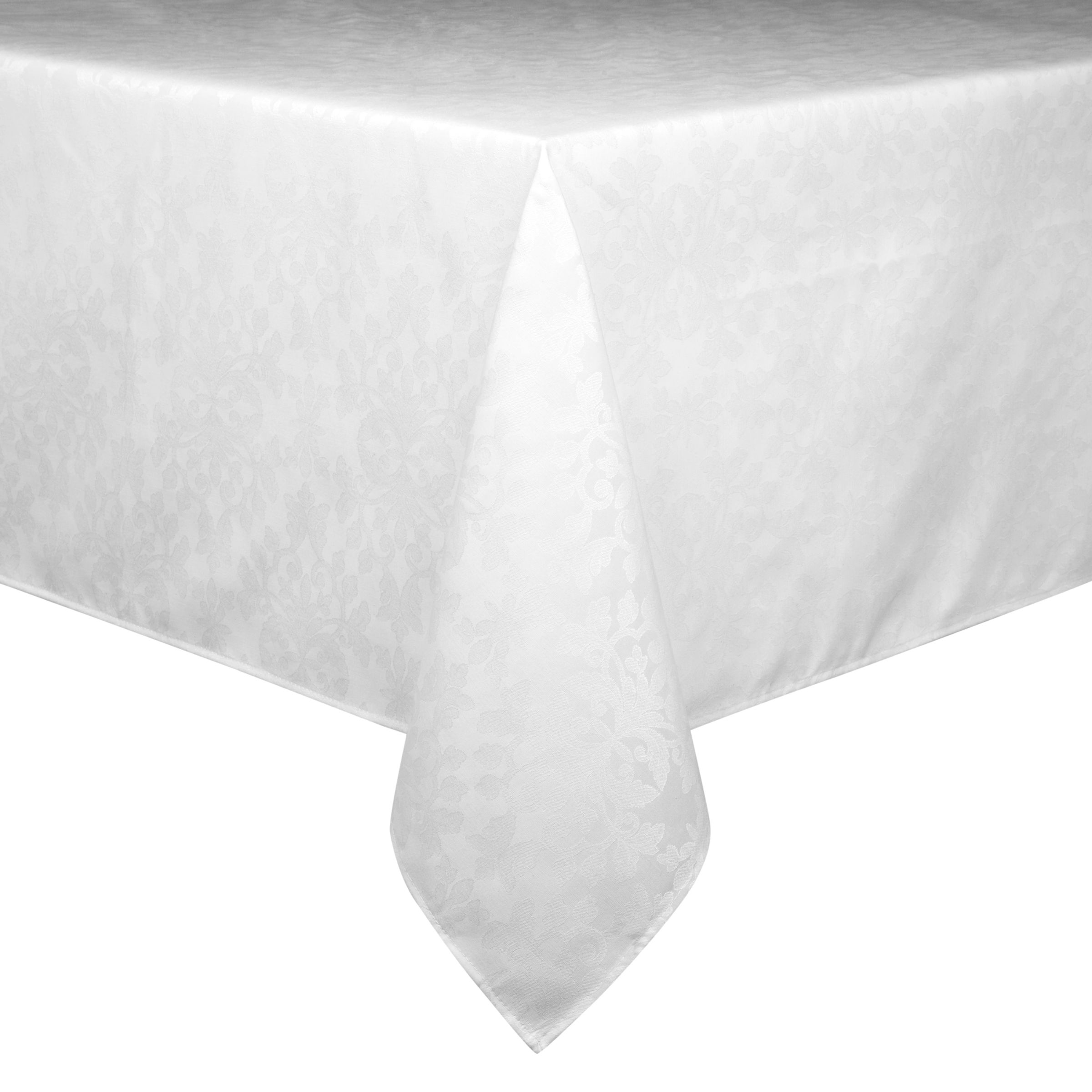 Regency Damask Tablecloths, White