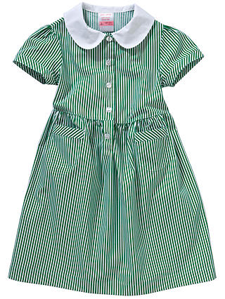 John Lewis & Partners School Striped Summer Dress, Green