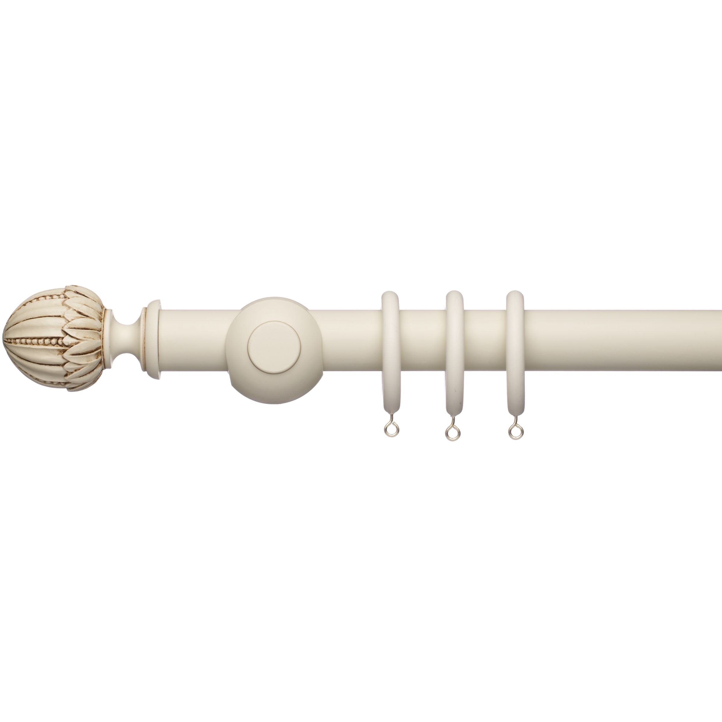 Antiqued Painted Wood Curtain Pole