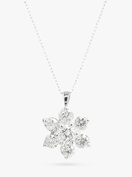 Buy EWA 18ct White Gold Diamond Star Cluster Pendant Online at ...