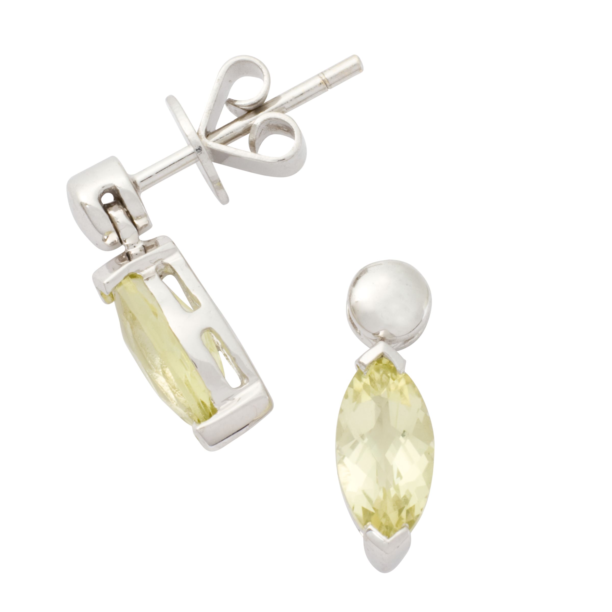 White Gold Lemon Quartz Earrings 57887
