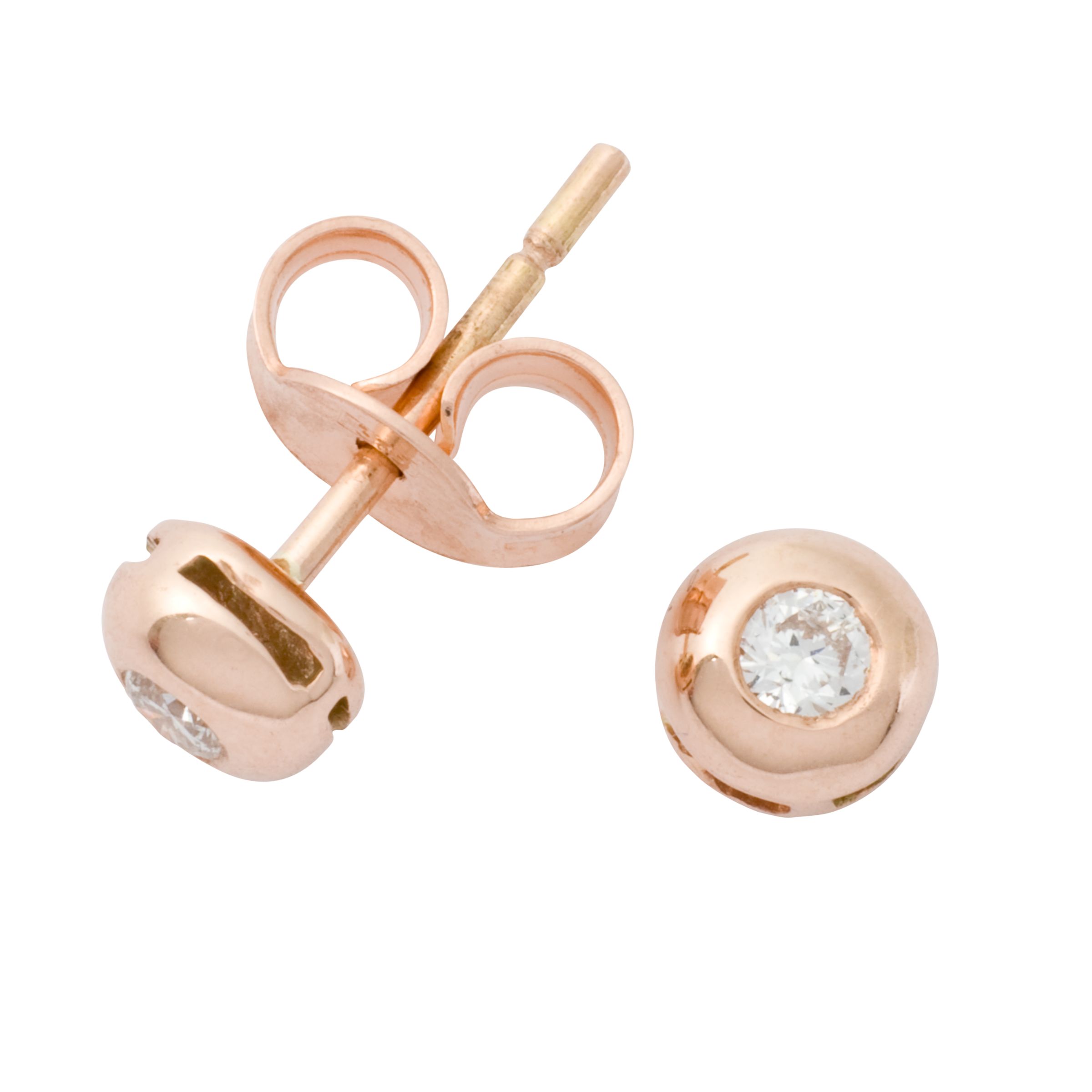 Rose Gold Diamond Stud Earrings 58004