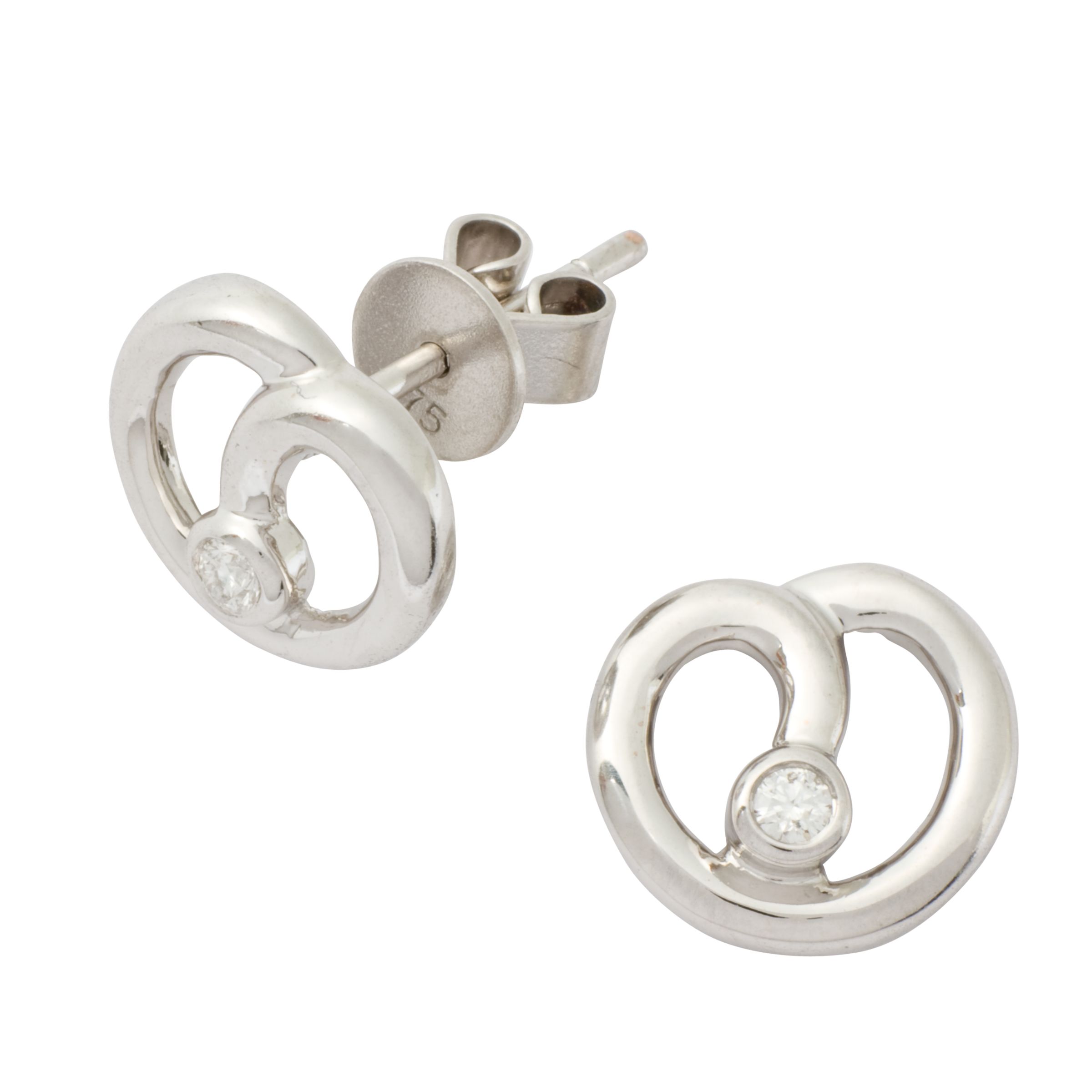 White Gold Diamond Earrings 61039