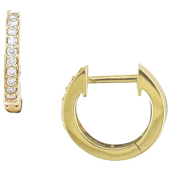 London Road Gold Diamond Hoop Earrings 61049