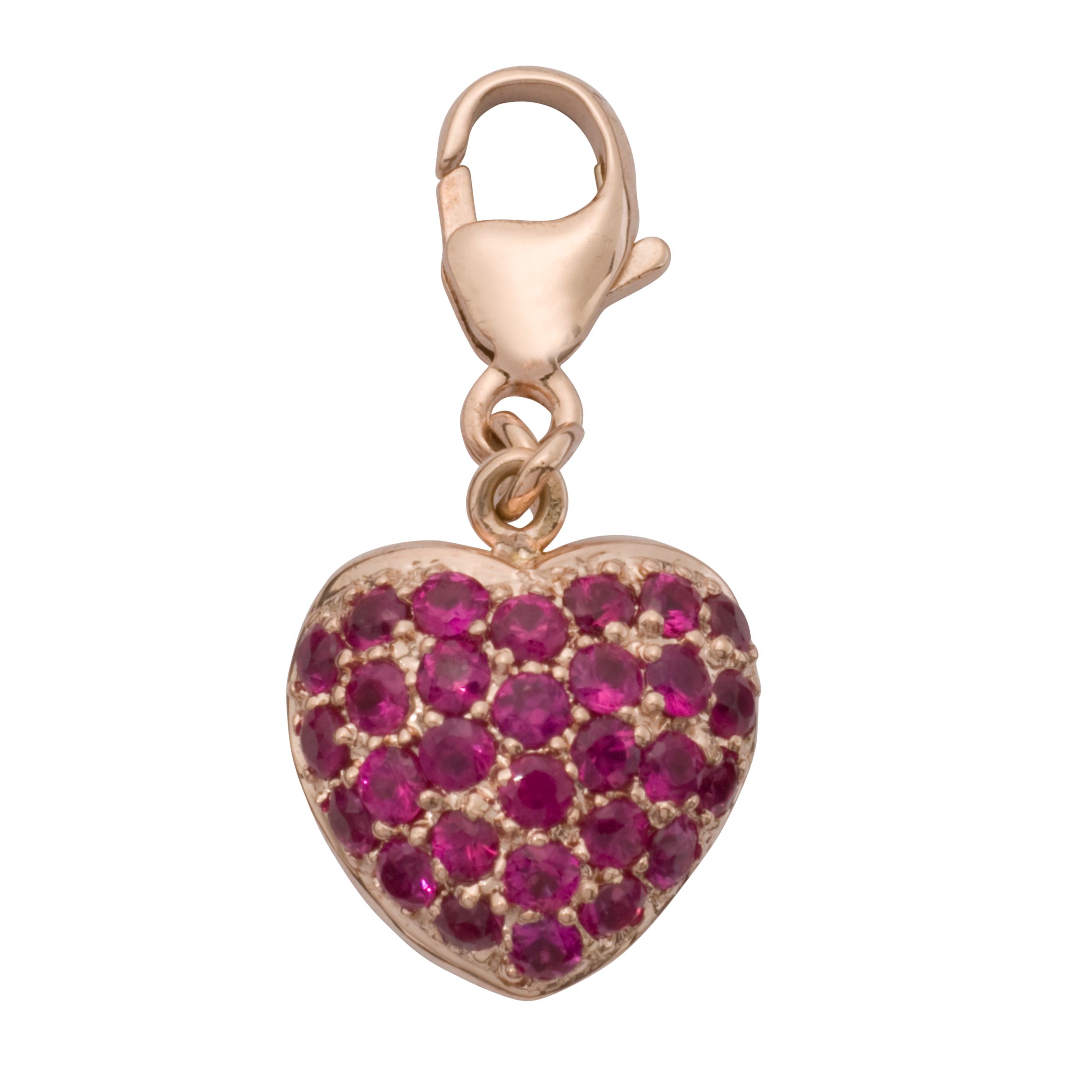 Gold Ruby Heart Charm 61069