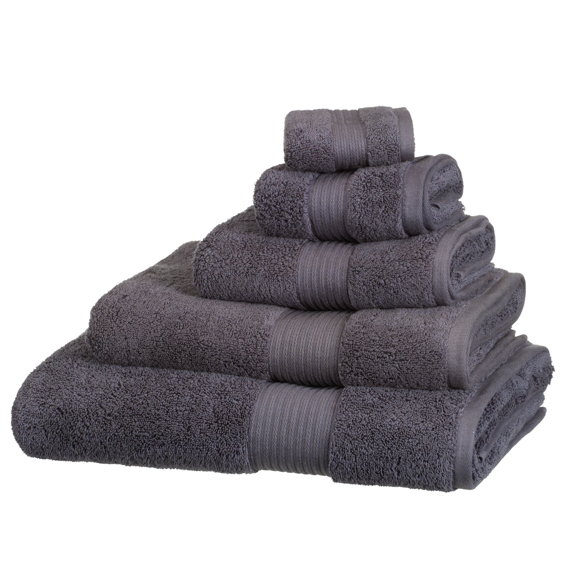 John Lewis Pure Cotton Towels, Steel 109998