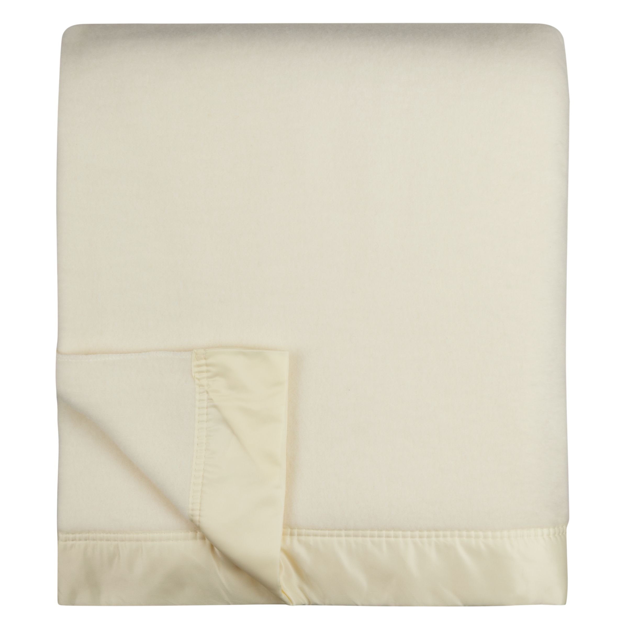 John Lewis Empress Wool Blanket, Winter White