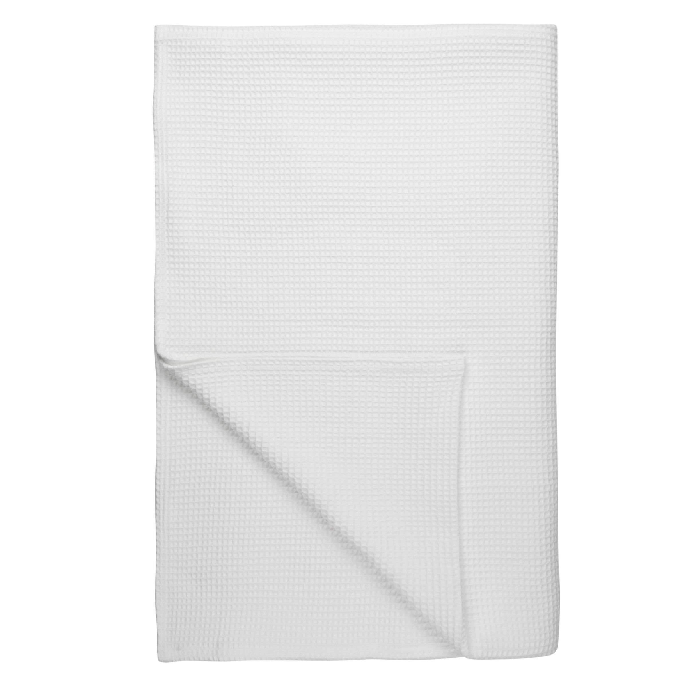 John Lewis Waffle Cotton Blanket, White 120112