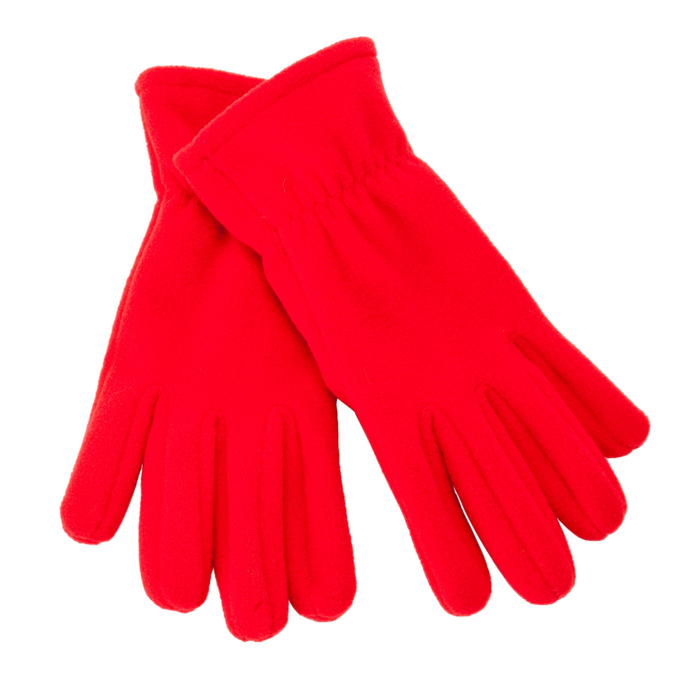 John Lewis Unisex Fleece Gloves, Red 493142