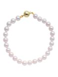 A B Davis Cultured Pearls Knotted 7.5" Bracelet with Gold Clasp