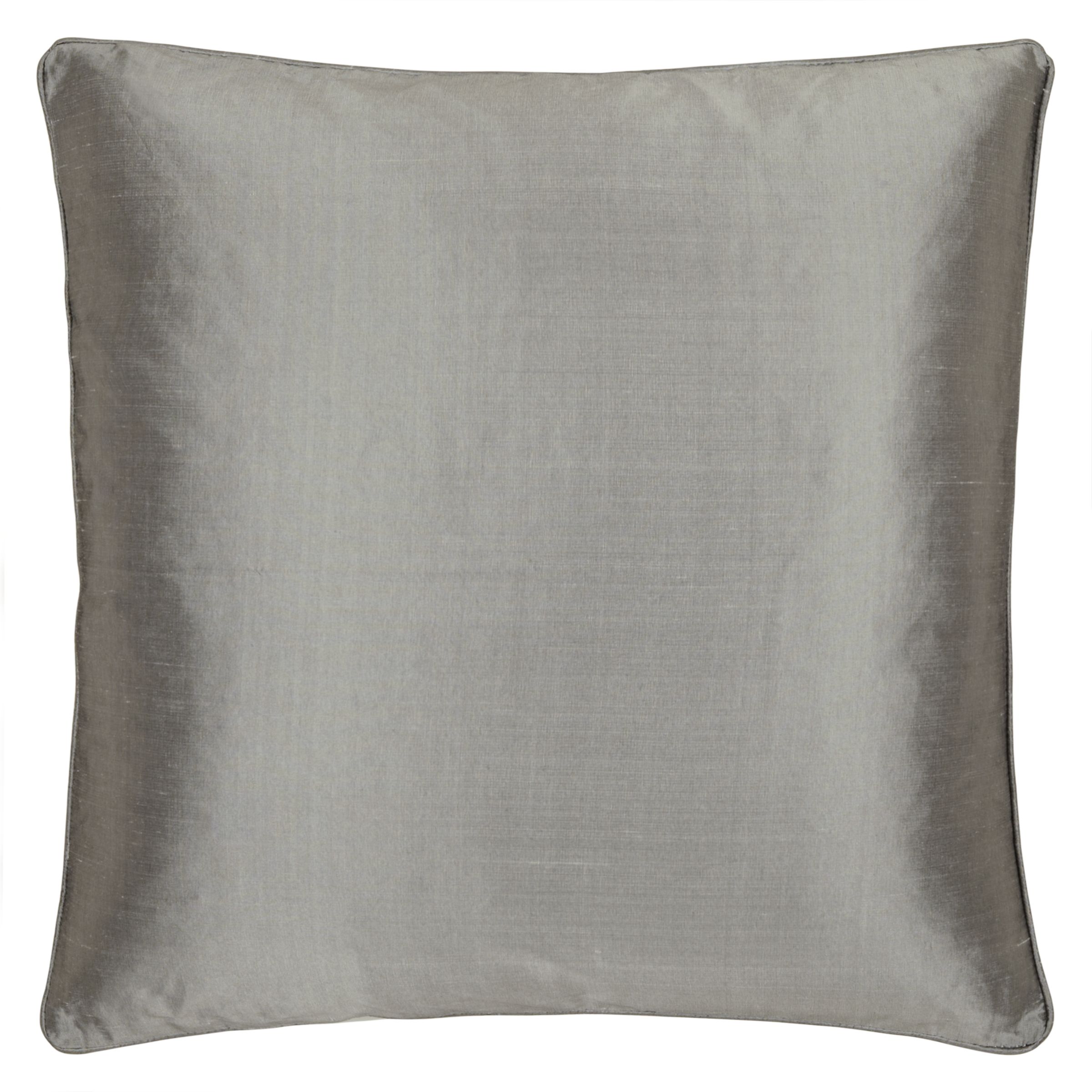 John Lewis Silk Cushion, Silver Grey 112789