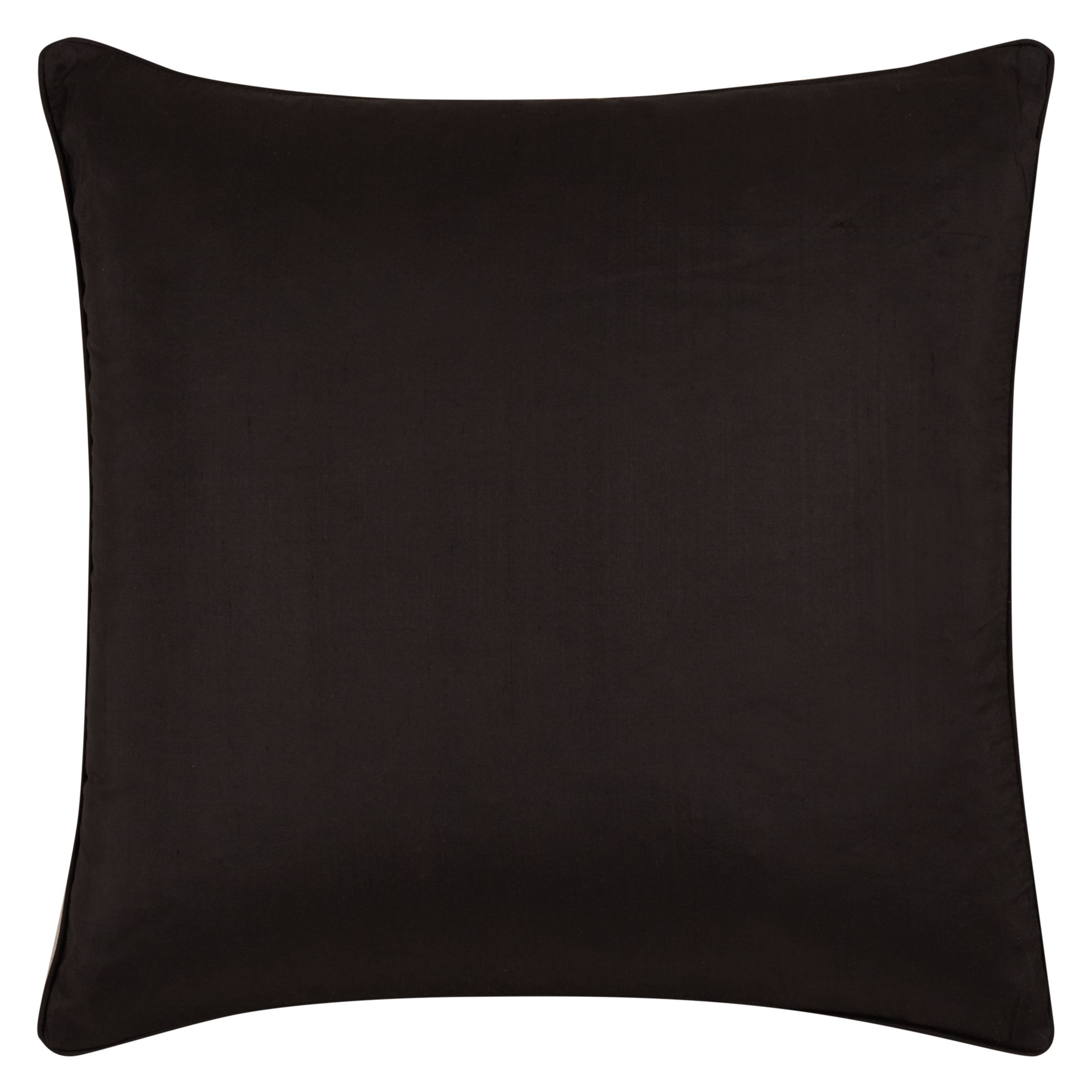 John Lewis Silk Cushion, Black 112789