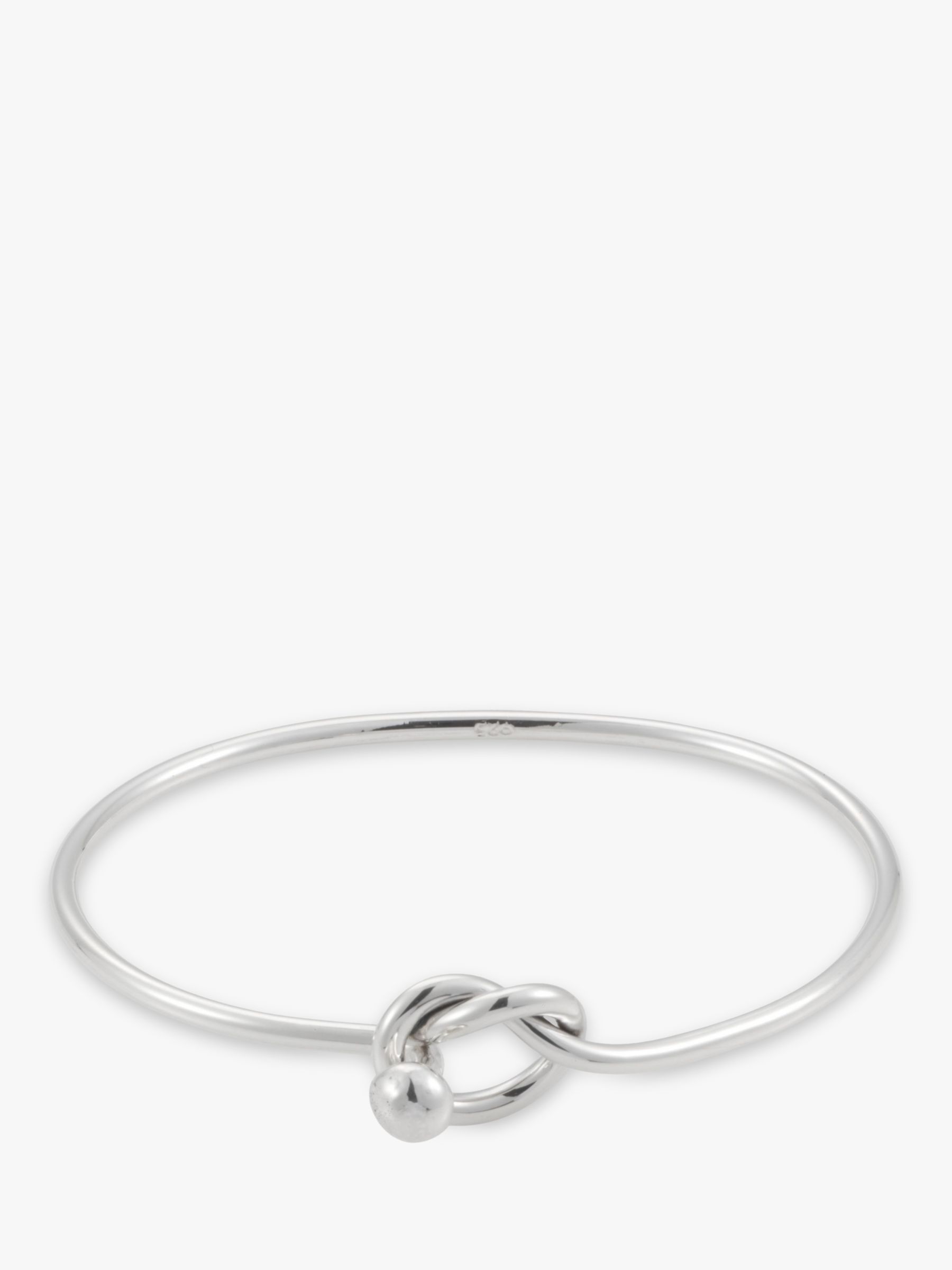 Andea Lovers Knot Silver Bangle 114924