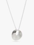Andea Round Open Twist Pendant Necklace, Silver