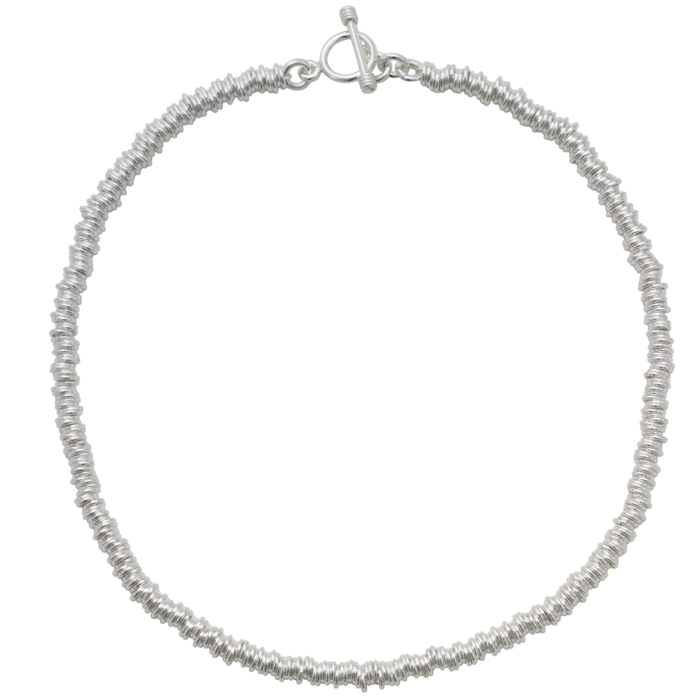 Andea Silver Slinky Multi-Ring Necklace 116225