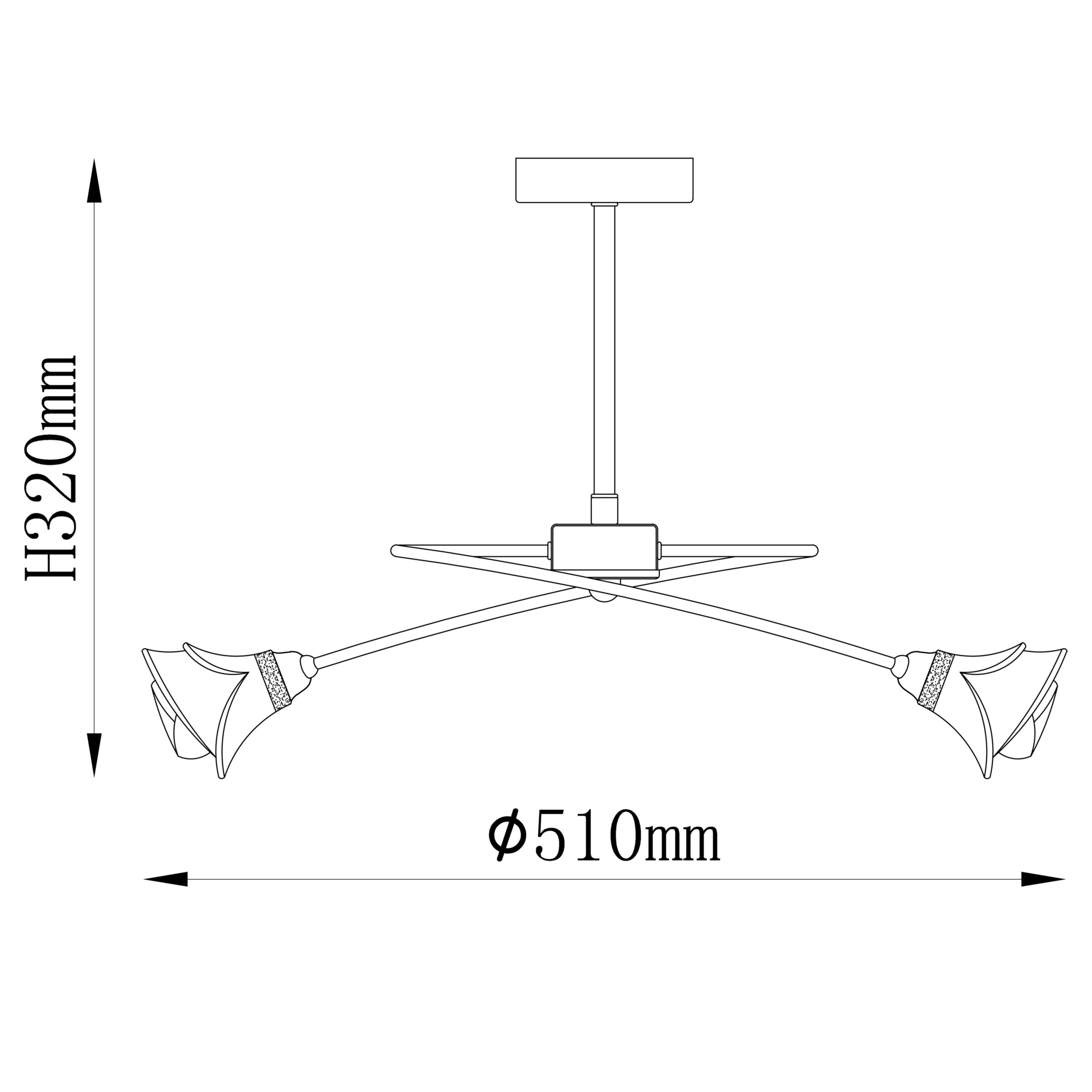 Camille Ceiling Light, 5 Arm 150020