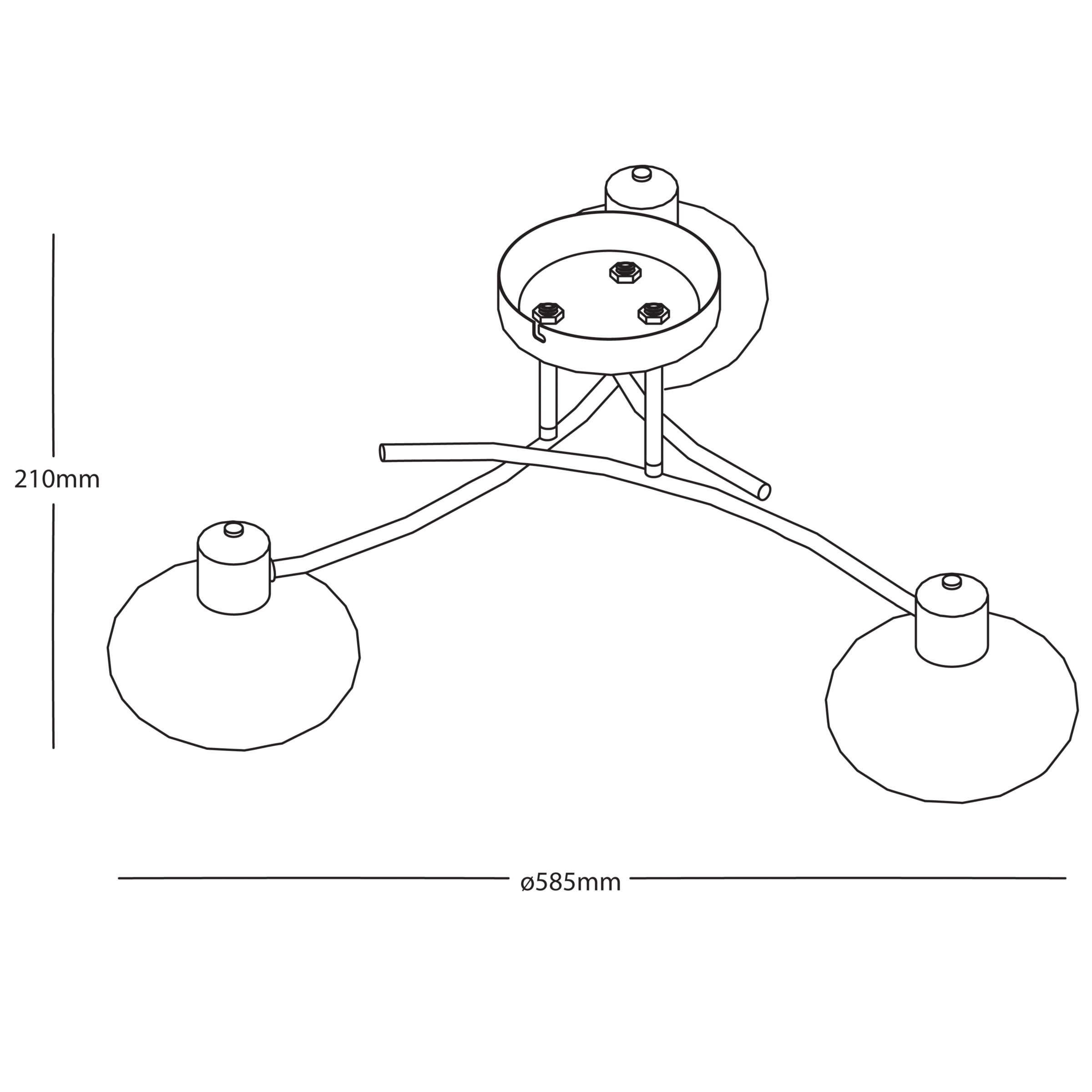 Elio Ceiling Light, 3 Arm 150732