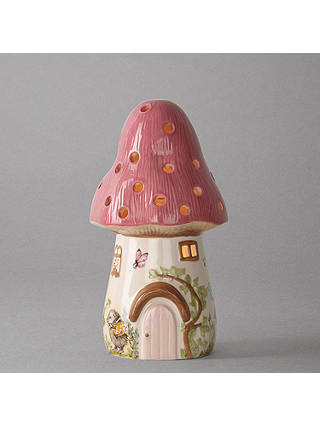 White Rabbit Dewdrop Pink Toadstool Children's Lamp
