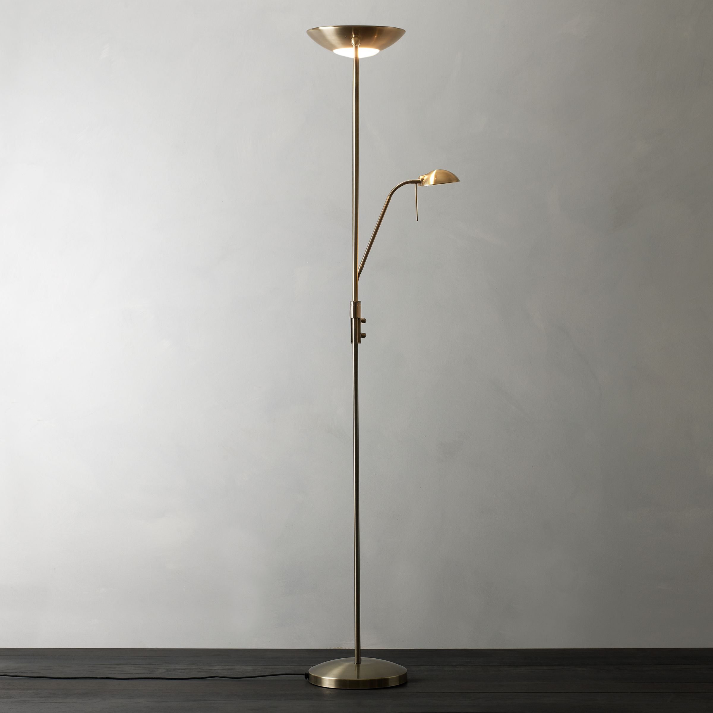 John Lewis Zella Floor Lamp, Antique Brass 151744