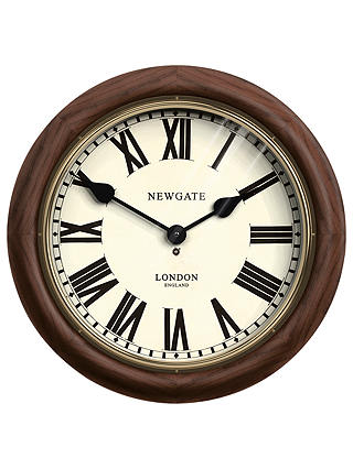 Newgate King's Cross Wood Wall Clock, Dia.50cm, Brown