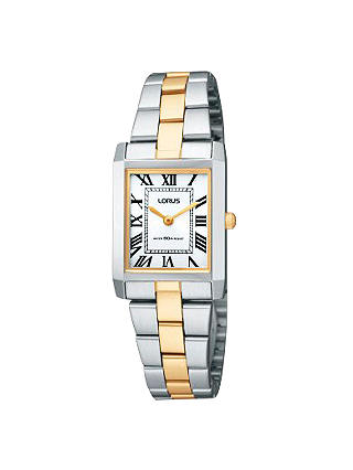 Lorus RTA03AX9 Women's Two-Tone Bracelet Strap Watch, Gold/Silver