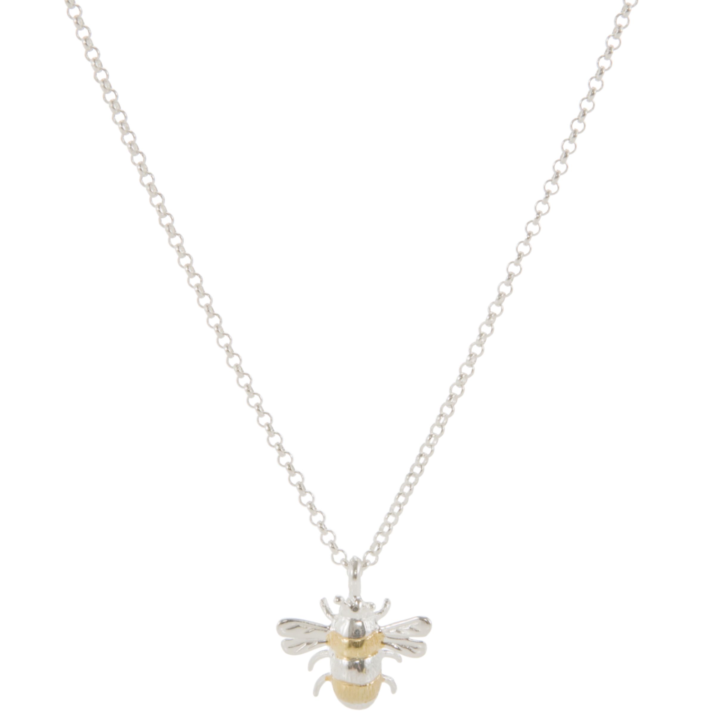 Martick Silver & Gold Plated Bee Pendant Necklace