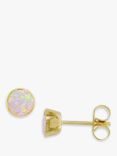 E.W Adams 9ct Yellow Gold Opal Stud Earrings, Gold
