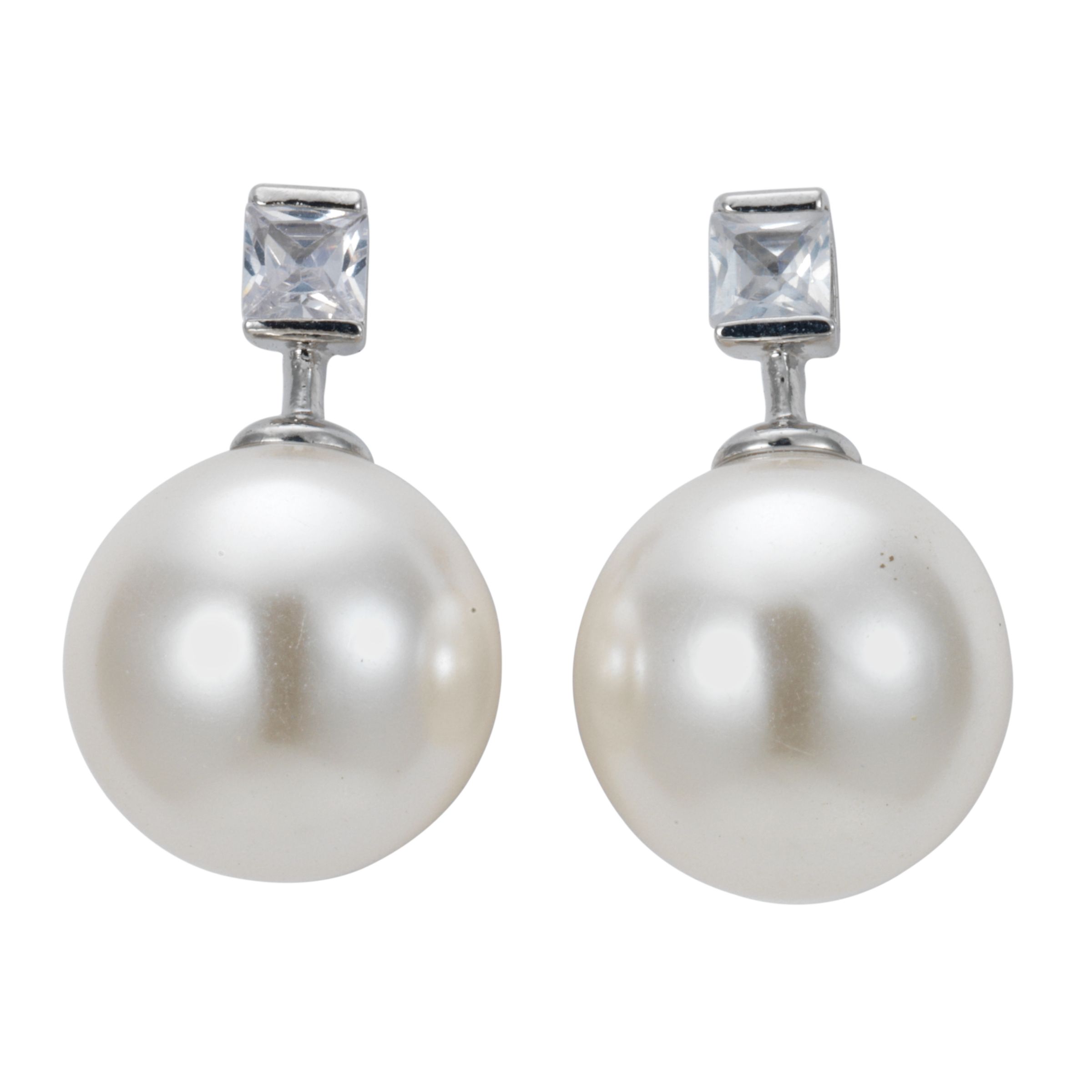 Buy John Lewis Large Pearl Diamanté Stud Earrings Online at johnlewis.com