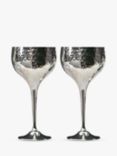 Culinary Concepts Hammered Wine Goblets, Box of 2, Silver