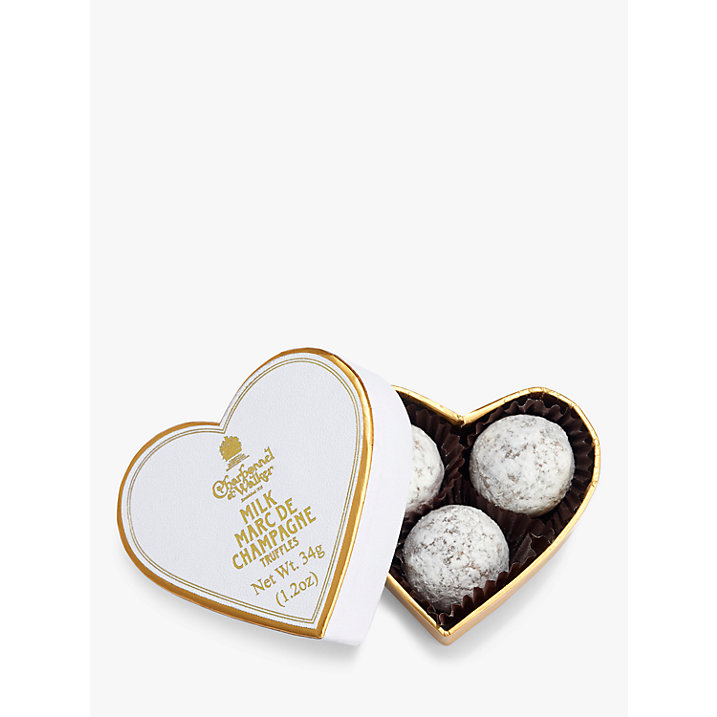 Buy Charbonnel et Walker Mini White Heart with Milk Chocolate Champagne Truffles, 34g Online at johnlewis.com