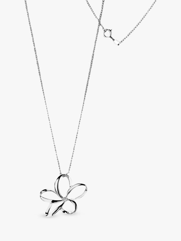 Hot Diamonds Plumeria Mini Open Flower Pendant Necklace