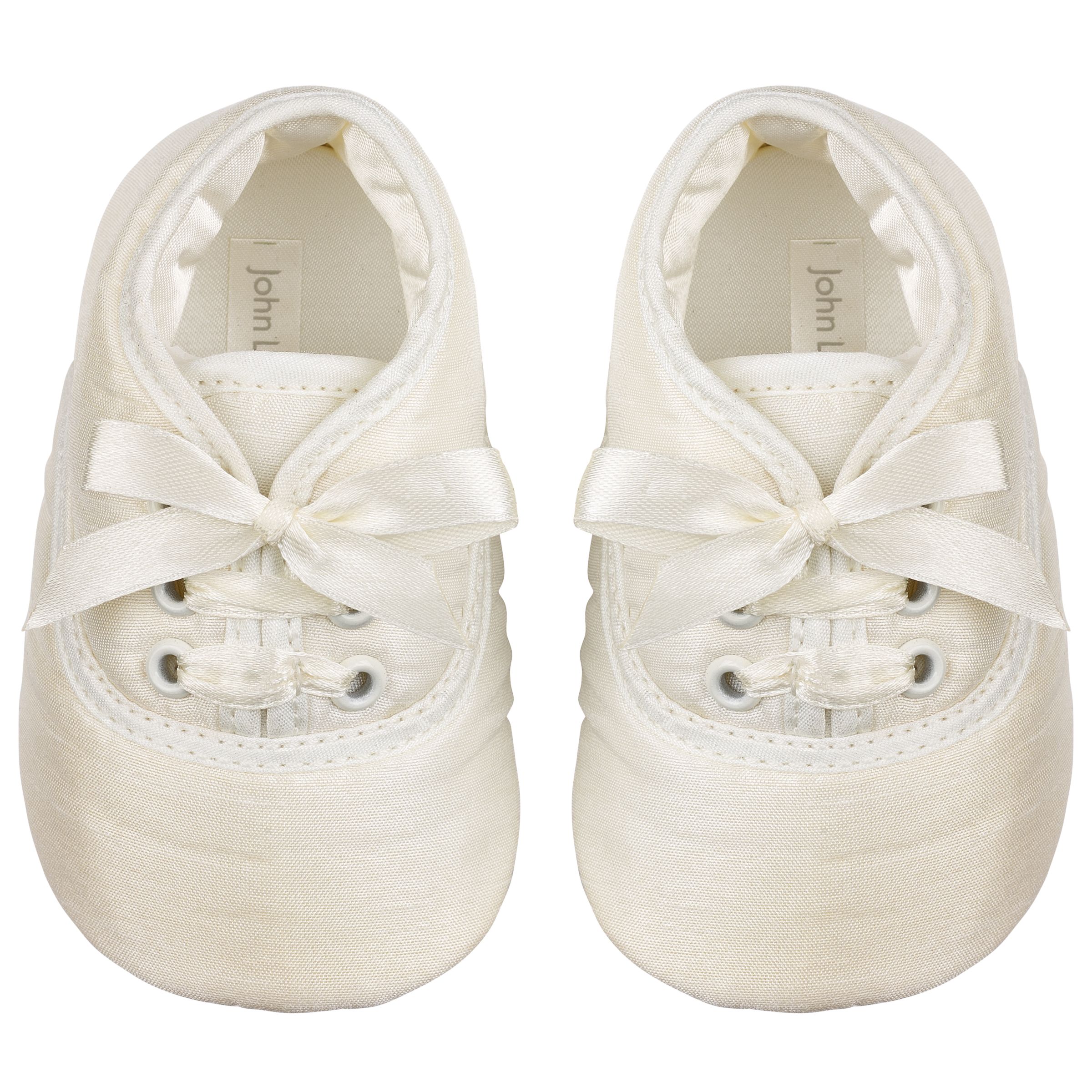 John Lewis & Partners Baby Laced Shoes, Cream