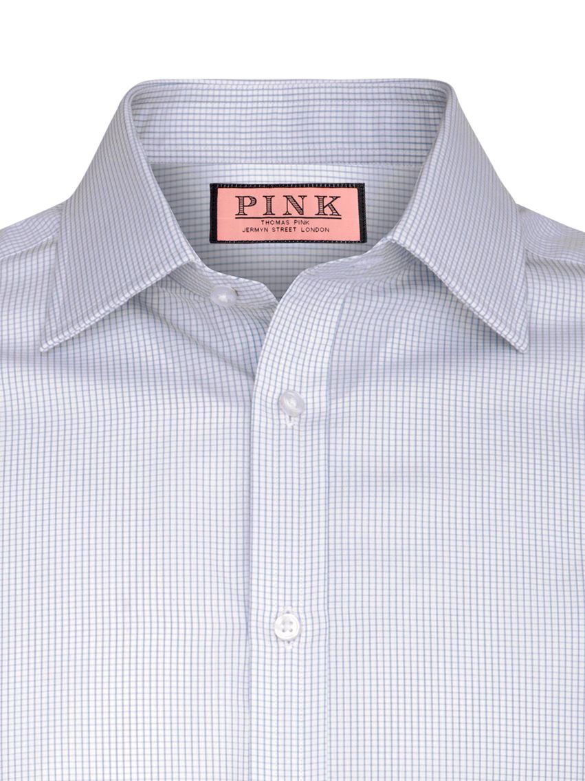 Thomas Pink XL Sleeves Vienna Check Shirt, Pale Blue