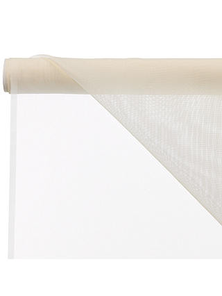 John Lewis & Partners Plain Unheaded Voile Fabric, Ecru. Drop 150cm
