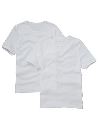 John Lewis & Partners Organic Cotton Short Sleeve Vests, Pack of 2, White