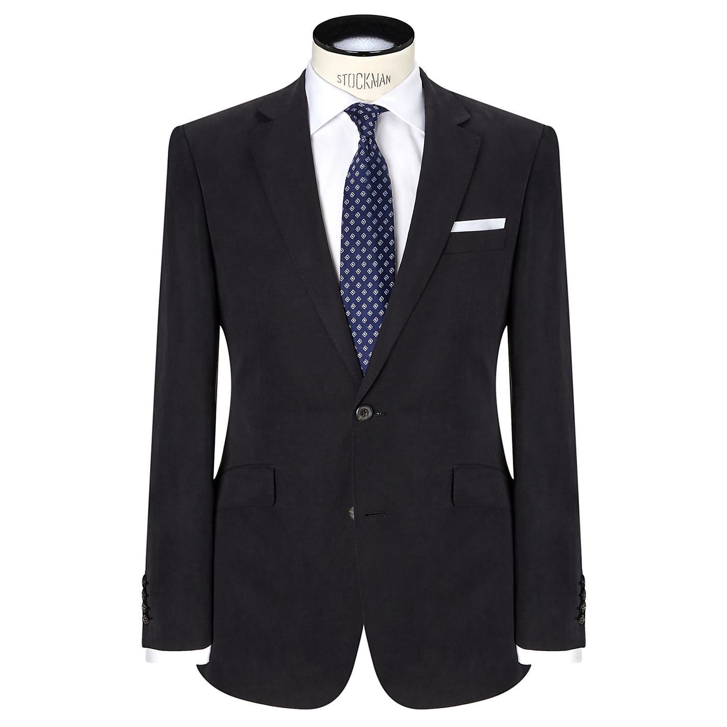 Buy John Lewis Silk and Linen Suit Jacket, Navy | John Lewis