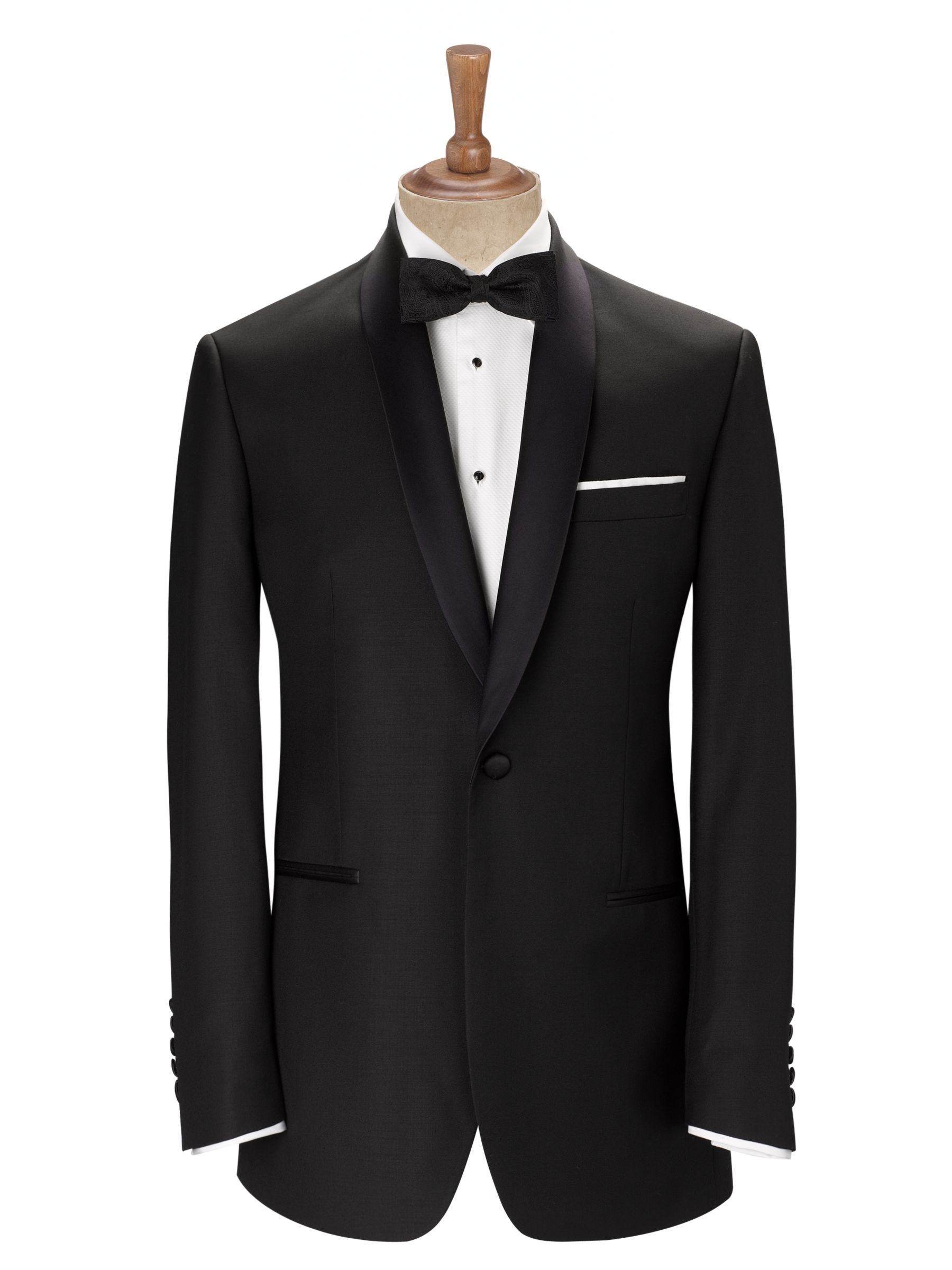 John Lewis & Partners Shawl Wool Regular Fit Dress Suit Jacket, Black