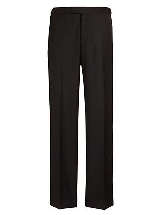 John Lewis & Partners Shawl Wool Regular Fit Dress Suit Trousers, Black