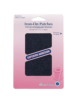Hemline Iron-On Cotton Twill Patches, Pack of 2