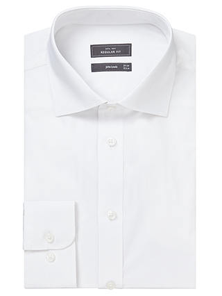 John Lewis & Partners Cotton Single Cuff Regular Fit Shirt, White