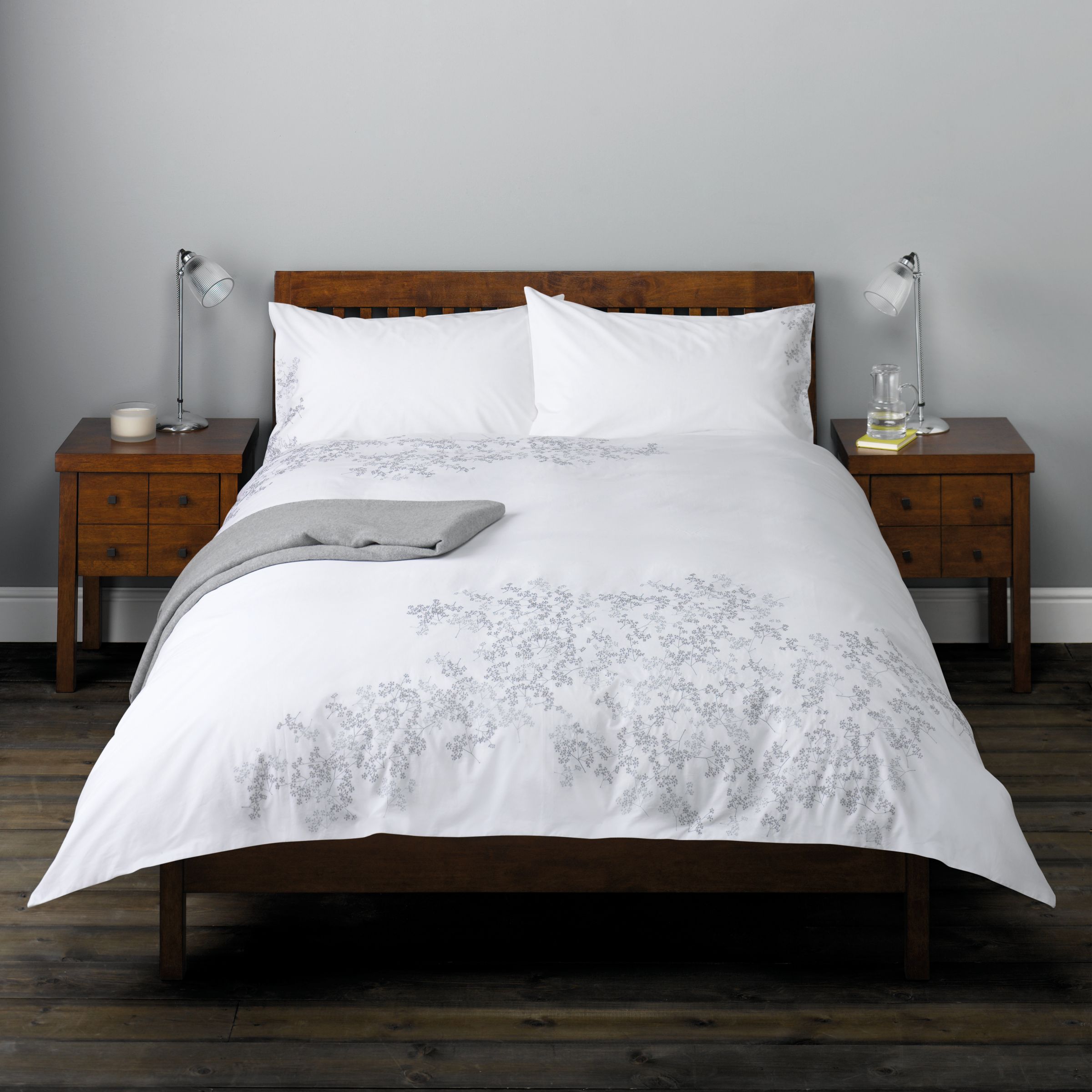 John Lewis Layla Bedding White Intricate embroidery creates the ...