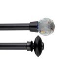 John Lewis Satin Black Curtain Pole Range, Dia.28mm, Satin Black