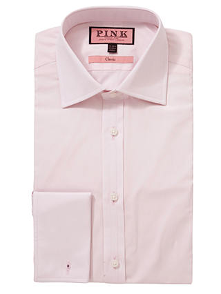 Thomas Pink Solid Shirt Long Sleeve Shirt, Pink