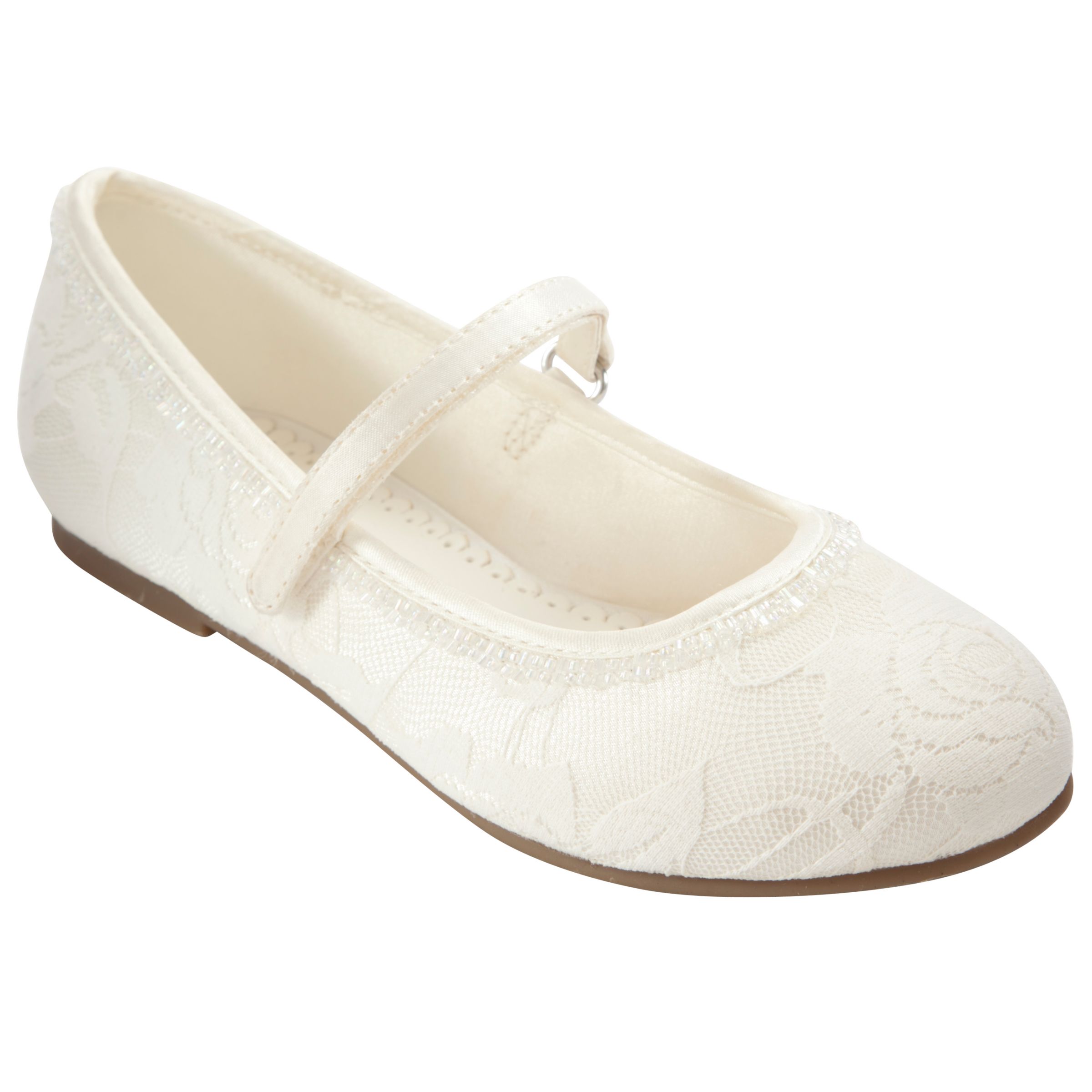 Lewis for Bridesmaids' Overlay Ivory Online johnlewis.com girls 10 Lace slippers Shoes, age at