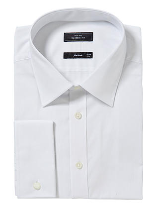 John Lewis & Partners XL Sleeves Cotton Double Cuff Regular Fit Shirt, White